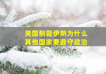 美国制裁伊朗为什么其他国家要遵守政治