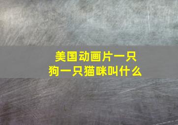 美国动画片一只狗一只猫咪叫什么