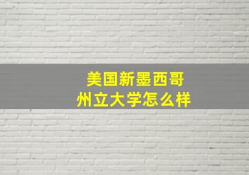 美国新墨西哥州立大学怎么样