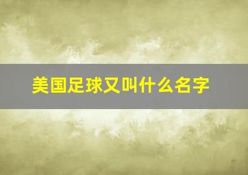 美国足球又叫什么名字