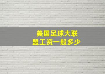 美国足球大联盟工资一般多少