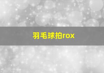 羽毛球拍rox