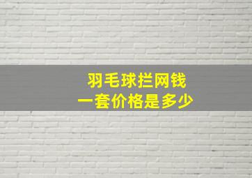 羽毛球拦网钱一套价格是多少