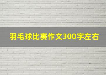 羽毛球比赛作文300字左右