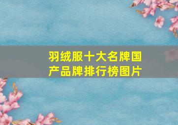 羽绒服十大名牌国产品牌排行榜图片