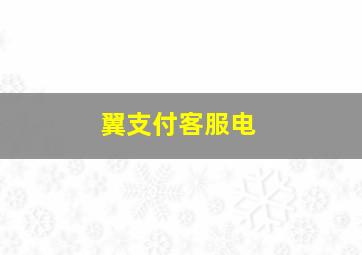 翼支付客服电