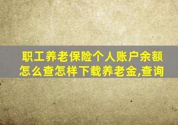 职工养老保险个人账户余额怎么查怎样下载养老金,查询