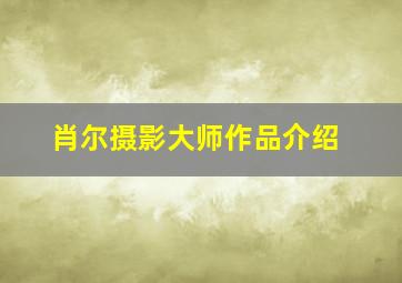 肖尔摄影大师作品介绍