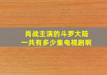 肖战主演的斗罗大陆一共有多少集电视剧啊