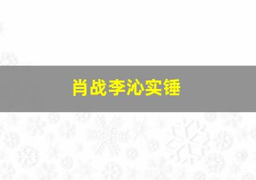 肖战李沁实锤