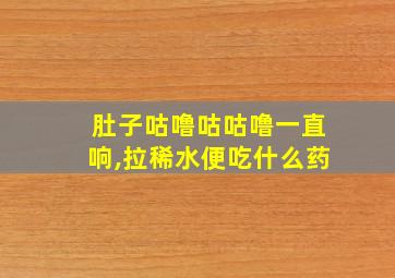 肚子咕噜咕咕噜一直响,拉稀水便吃什么药