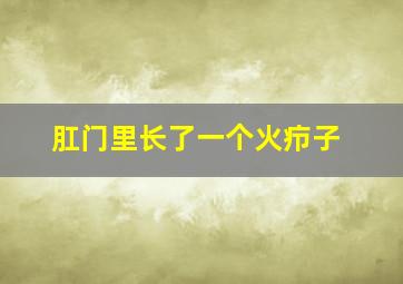 肛门里长了一个火疖子