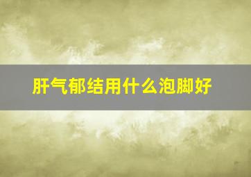 肝气郁结用什么泡脚好