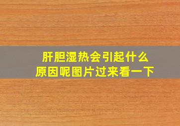 肝胆湿热会引起什么原因呢图片过来看一下