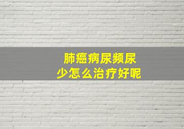 肺癌病尿频尿少怎么治疗好呢