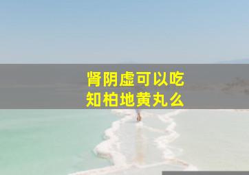 肾阴虚可以吃知柏地黄丸么