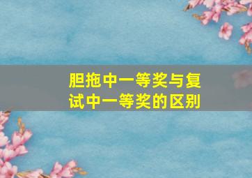 胆拖中一等奖与复试中一等奖的区别