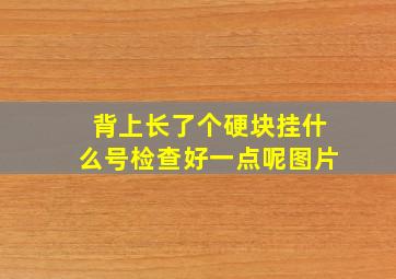 背上长了个硬块挂什么号检查好一点呢图片