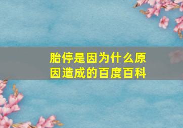 胎停是因为什么原因造成的百度百科