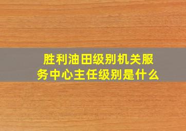 胜利油田级别机关服务中心主任级别是什么