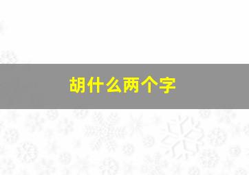 胡什么两个字