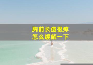 胸前长痘很痒怎么缓解一下