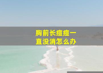 胸前长痘痘一直没消怎么办