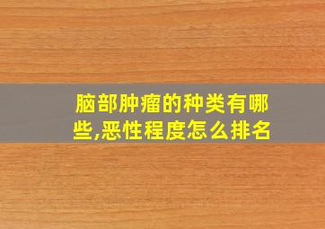 脑部肿瘤的种类有哪些,恶性程度怎么排名