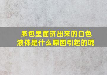 脓包里面挤出来的白色液体是什么原因引起的呢