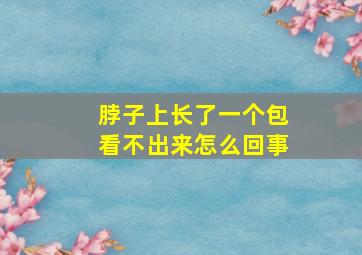 脖子上长了一个包看不出来怎么回事