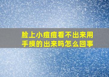 脸上小痘痘看不出来用手摸的出来吗怎么回事