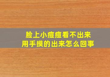 脸上小痘痘看不出来用手摸的出来怎么回事