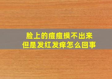 脸上的痘痘摸不出来但是发红发痒怎么回事