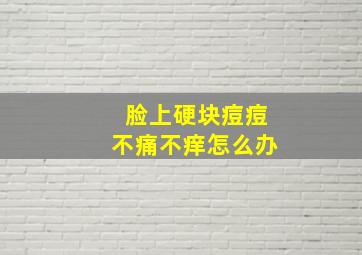 脸上硬块痘痘不痛不痒怎么办