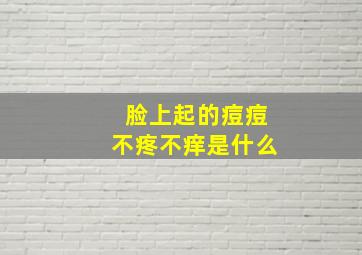 脸上起的痘痘不疼不痒是什么