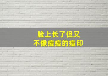 脸上长了但又不像痘痘的痘印