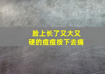 脸上长了又大又硬的痘痘按下去痛