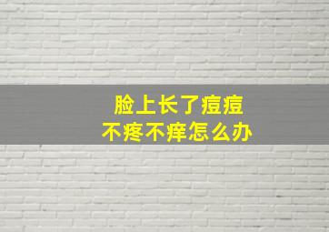 脸上长了痘痘不疼不痒怎么办