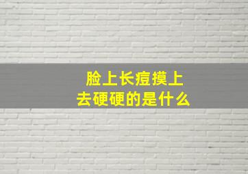 脸上长痘摸上去硬硬的是什么