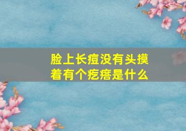 脸上长痘没有头摸着有个疙瘩是什么