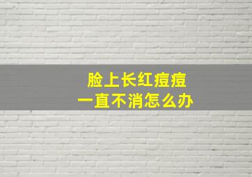 脸上长红痘痘一直不消怎么办