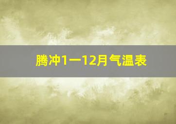 腾冲1一12月气温表