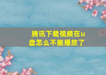 腾讯下载视频在u盘怎么不能播放了