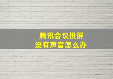 腾讯会议投屏没有声音怎么办