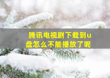 腾讯电视剧下载到u盘怎么不能播放了呢