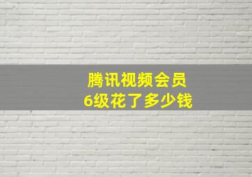 腾讯视频会员6级花了多少钱