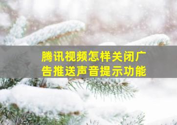 腾讯视频怎样关闭广告推送声音提示功能