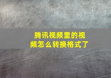 腾讯视频里的视频怎么转换格式了