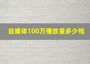 自媒体100万播放量多少钱