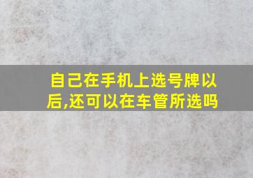 自己在手机上选号牌以后,还可以在车管所选吗